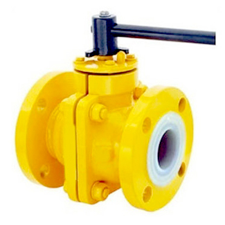 Two Way Two Piece Design PFA/FEP Lined Ball Valve 